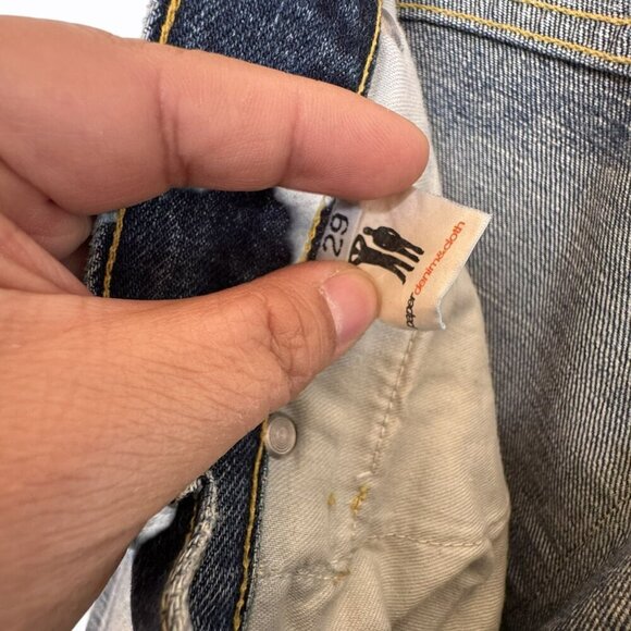 Paper denim & Cloth 100% Cotton Distressed Bootcut Blue Jeans Size 29 Casual Y2K - Picture 5 of 8